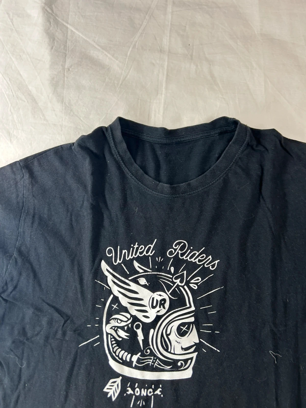 Zwart T-shirt met vintage United Riders print – photo 4